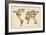 Dogs Map of the World Map-Michael Tompsett-Framed Art Print