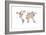 Dogs Map of the World Map-Michael Tompsett-Framed Art Print