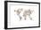 Dogs Map of the World Map-Michael Tompsett-Framed Art Print