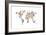 Dogs Map of the World Map-Michael Tompsett-Framed Art Print