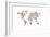 Dogs Map of the World Map-Michael Tompsett-Framed Art Print