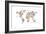 Dogs Map of the World Map-Michael Tompsett-Framed Art Print