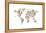 Dogs Map of the World Map-Michael Tompsett-Framed Stretched Canvas