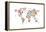 Dogs Map of the World Map-Michael Tompsett-Framed Stretched Canvas