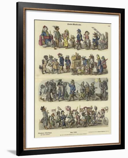 Dogs' Masquerade-null-Framed Giclee Print