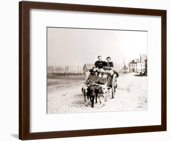 Dogs Pulling Women on a Cart, Antwerp, 1898-James Batkin-Framed Photographic Print