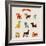 Dogs Vector Set of Icons and Illustrations-Marish-Framed Art Print