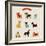 Dogs Vector Set of Icons and Illustrations-Marish-Framed Art Print