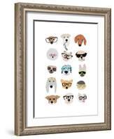 Dogs with Glasses-Hanna Melin-Framed Art Print