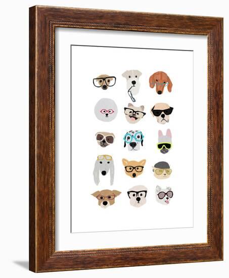 Dogs with Glasses-Hanna Melin-Framed Art Print