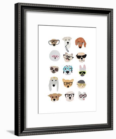 Dogs with Glasses-Hanna Melin-Framed Art Print