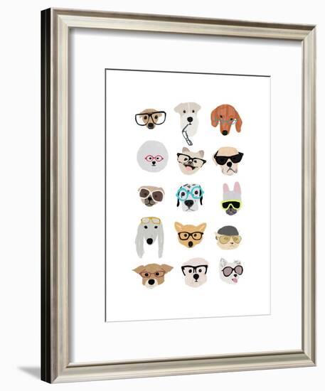 Dogs with Glasses-Hanna Melin-Framed Art Print