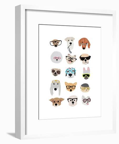 Dogs with Glasses-Hanna Melin-Framed Art Print