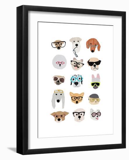 Dogs with Glasses-Hanna Melin-Framed Art Print