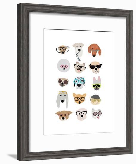 Dogs with Glasses-Hanna Melin-Framed Art Print