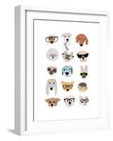 Dogs with Glasses-Hanna Melin-Framed Art Print