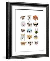 Dogs with Glasses-Hanna Melin-Framed Art Print