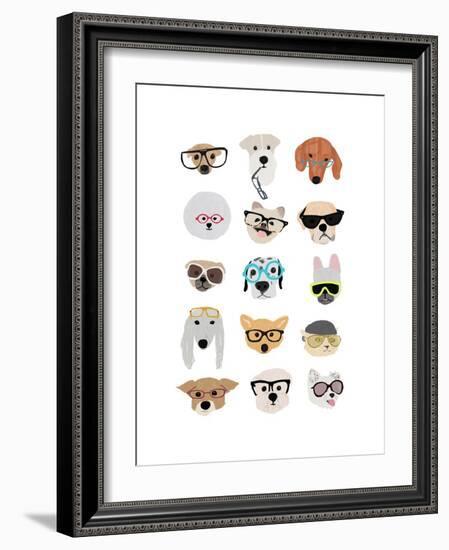 Dogs with Glasses-Hanna Melin-Framed Art Print