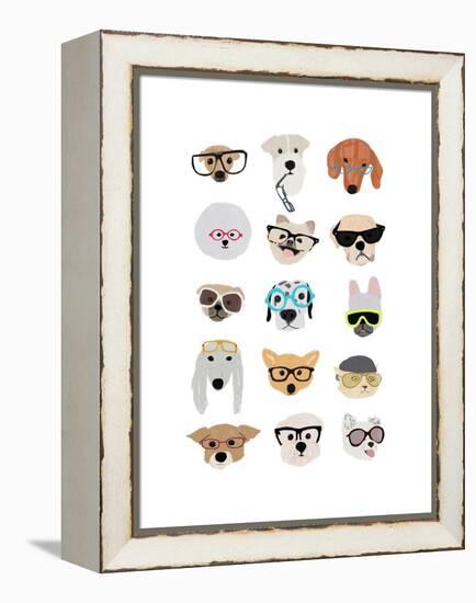 Dogs with Glasses-Hanna Melin-Framed Stretched Canvas