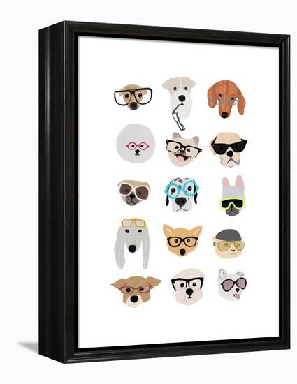 Dogs with Glasses-Hanna Melin-Framed Stretched Canvas