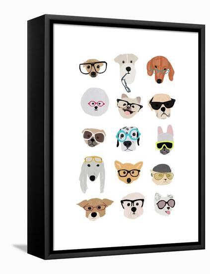 Dogs with Glasses-Hanna Melin-Framed Stretched Canvas