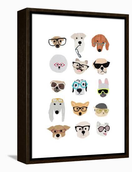 Dogs with Glasses-Hanna Melin-Framed Stretched Canvas