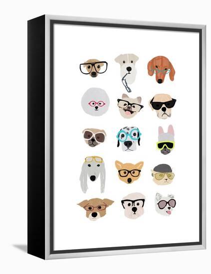 Dogs with Glasses-Hanna Melin-Framed Stretched Canvas