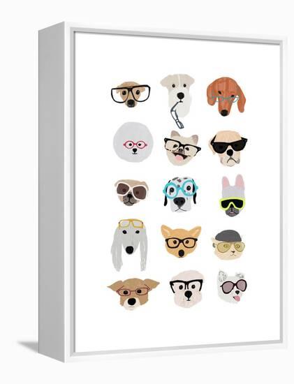 Dogs with Glasses-Hanna Melin-Framed Stretched Canvas