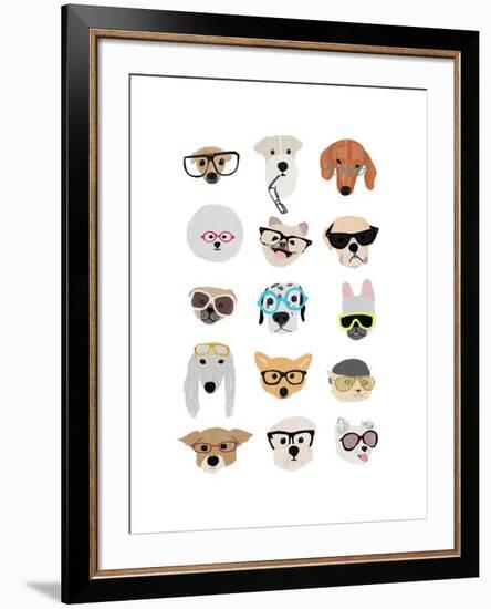 Dogs with Glasses-Hanna Melin-Framed Art Print