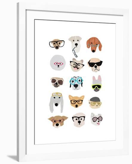 Dogs with Glasses-Hanna Melin-Framed Premium Giclee Print