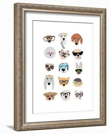 Dogs with Glasses-Hanna Melin-Framed Premium Giclee Print