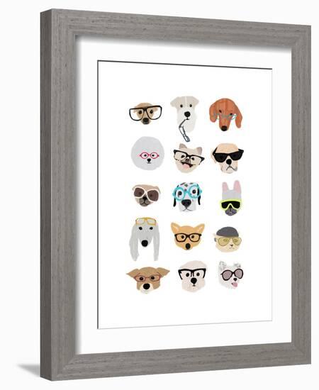 Dogs with Glasses-Hanna Melin-Framed Premium Giclee Print