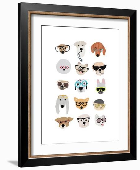 Dogs with Glasses-Hanna Melin-Framed Premium Giclee Print