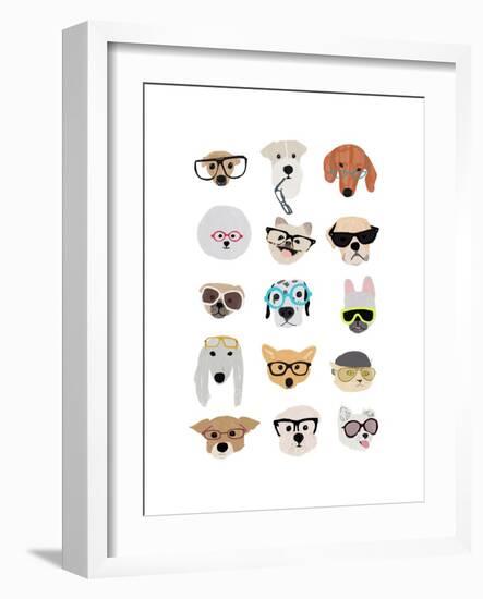 Dogs with Glasses-Hanna Melin-Framed Premium Giclee Print