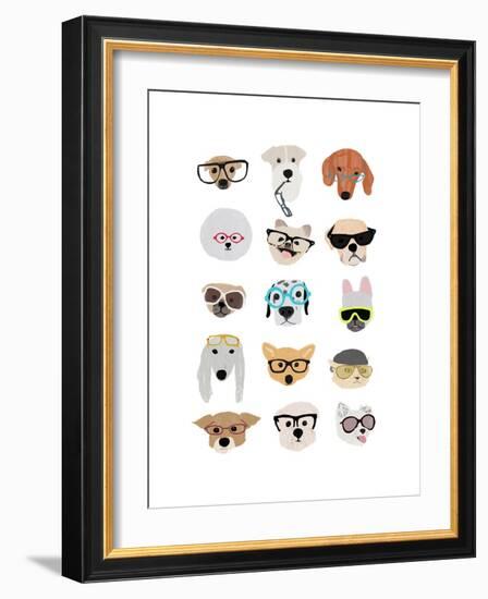 Dogs with Glasses-Hanna Melin-Framed Premium Giclee Print