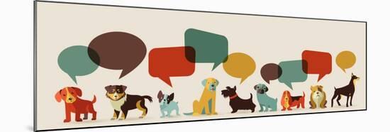 Dogs with Speech Bubbles - Vector Set of Icons and Illustrations-Marish-Mounted Art Print