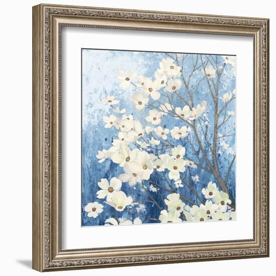 Dogwood Blossoms I Indigo-James Wiens-Framed Art Print