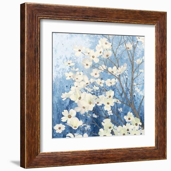 Dogwood Blossoms I Indigo-James Wiens-Framed Art Print