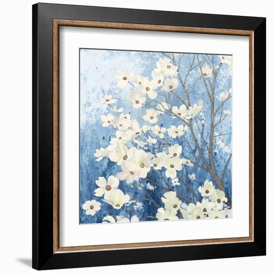 Dogwood Blossoms I Indigo-James Wiens-Framed Art Print