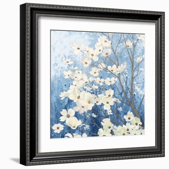 Dogwood Blossoms I Indigo-James Wiens-Framed Art Print