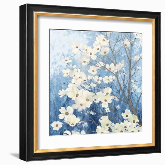 Dogwood Blossoms I Indigo-James Wiens-Framed Art Print