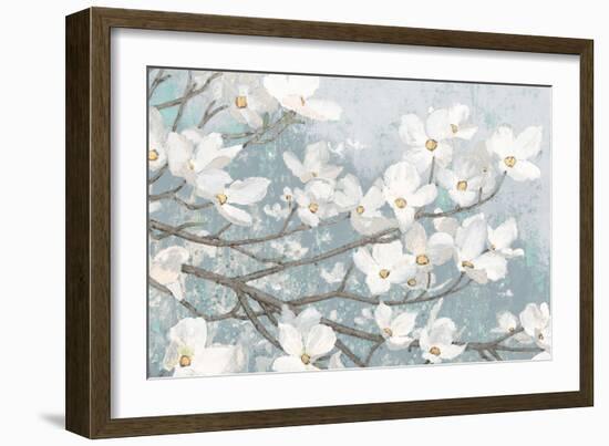 Dogwood Blossoms II Blue Gray Crop-James Wiens-Framed Art Print