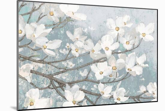 Dogwood Blossoms II Blue Gray Crop-James Wiens-Mounted Art Print