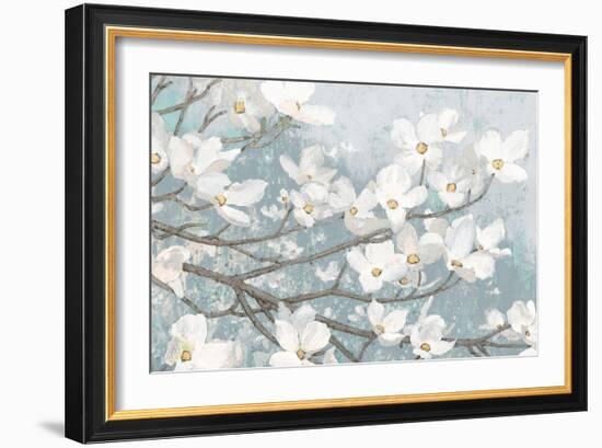 Dogwood Blossoms II Blue Gray Crop-James Wiens-Framed Premium Giclee Print