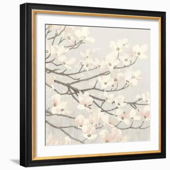 Dogwood Blossoms II Gray-James Wiens-Framed Premium Giclee Print