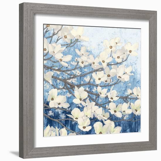 Dogwood Blossoms II Indigo-James Wiens-Framed Art Print