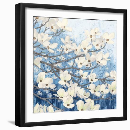 Dogwood Blossoms II Indigo-James Wiens-Framed Art Print