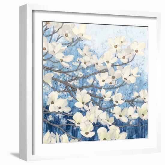 Dogwood Blossoms II Indigo-James Wiens-Framed Art Print