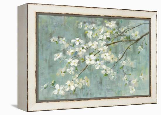 Dogwood in Spring on Blue-Danhui Nai-Framed Stretched Canvas