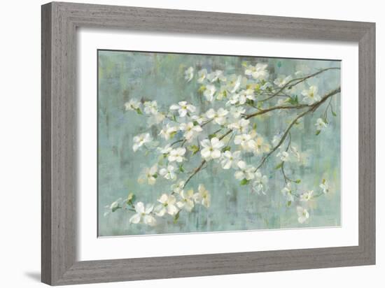 Dogwood in Spring on Blue-Danhui Nai-Framed Art Print